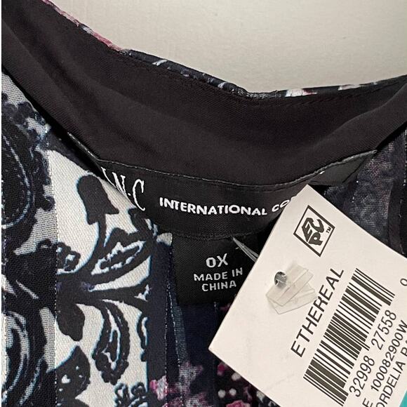 NEW INC Printed Cold Shoulder Top Cordelia Patch Plus Size 0X NWT Floral Paisley - Picture 5 of 6